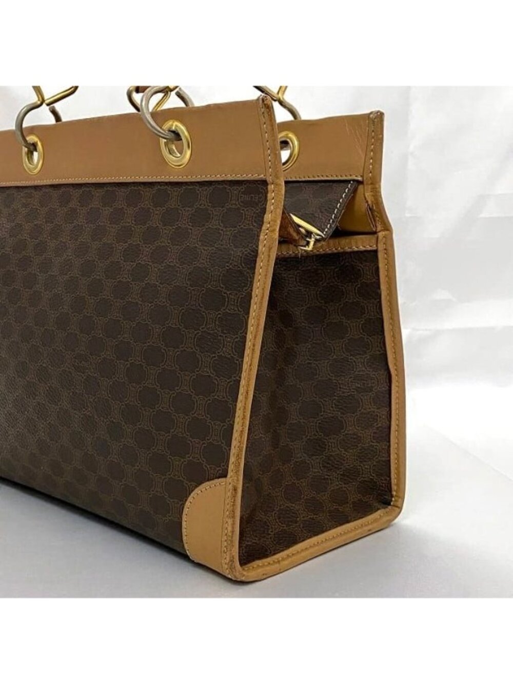 Celine Handbag Brown Macadam Tote Bag Leather - Picture 4 of 10